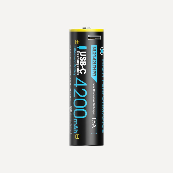 Аккумулятор NiteCore NL2142LTHPR 21700 USB-C (Li-Ion 15А, 4200 mAh, (-40°C))